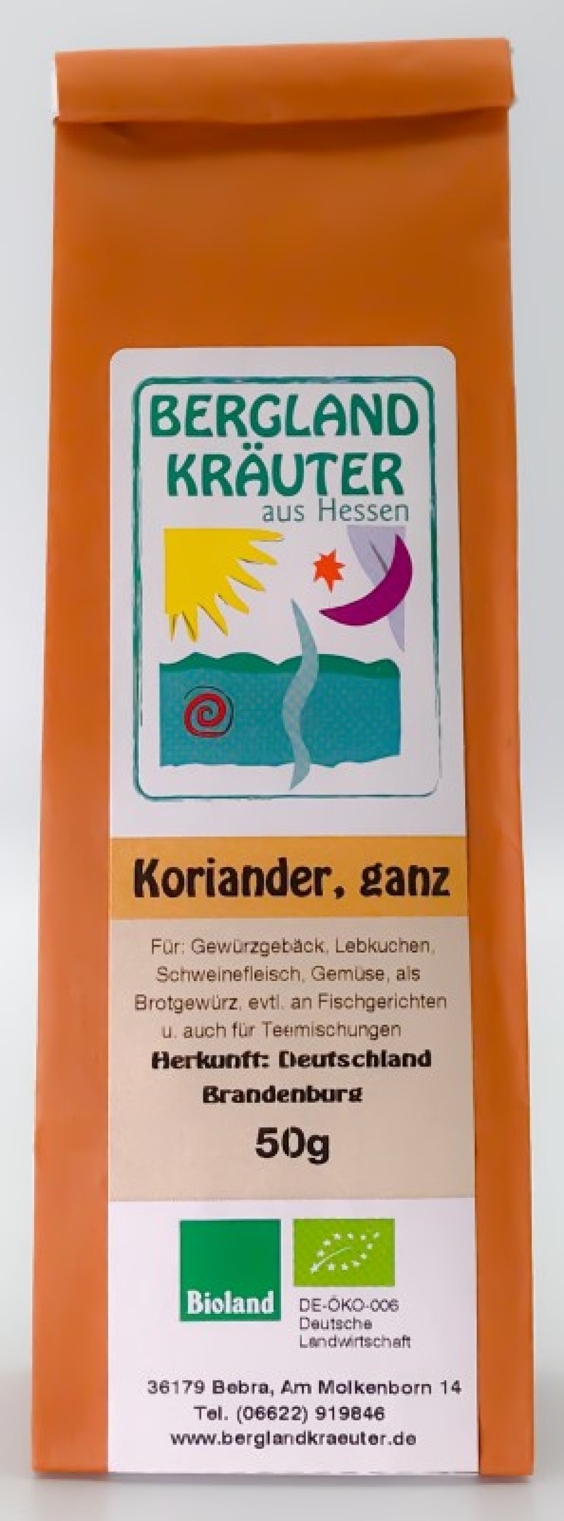 Koriander, ganz, 50g